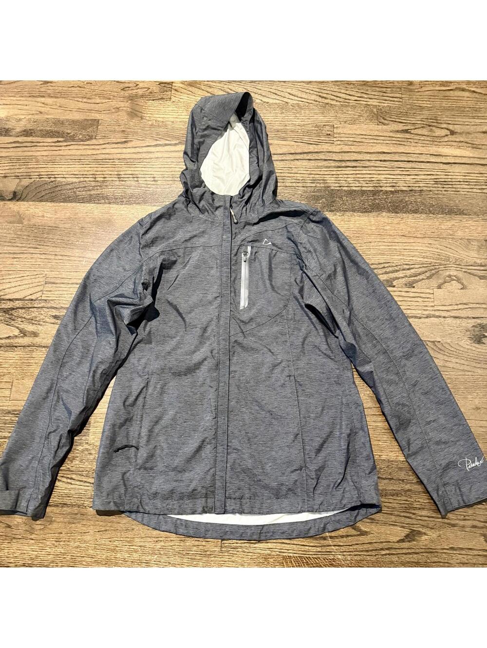 Paradox Women'sGray Full Zip Hooded Rain Windbreaker Small